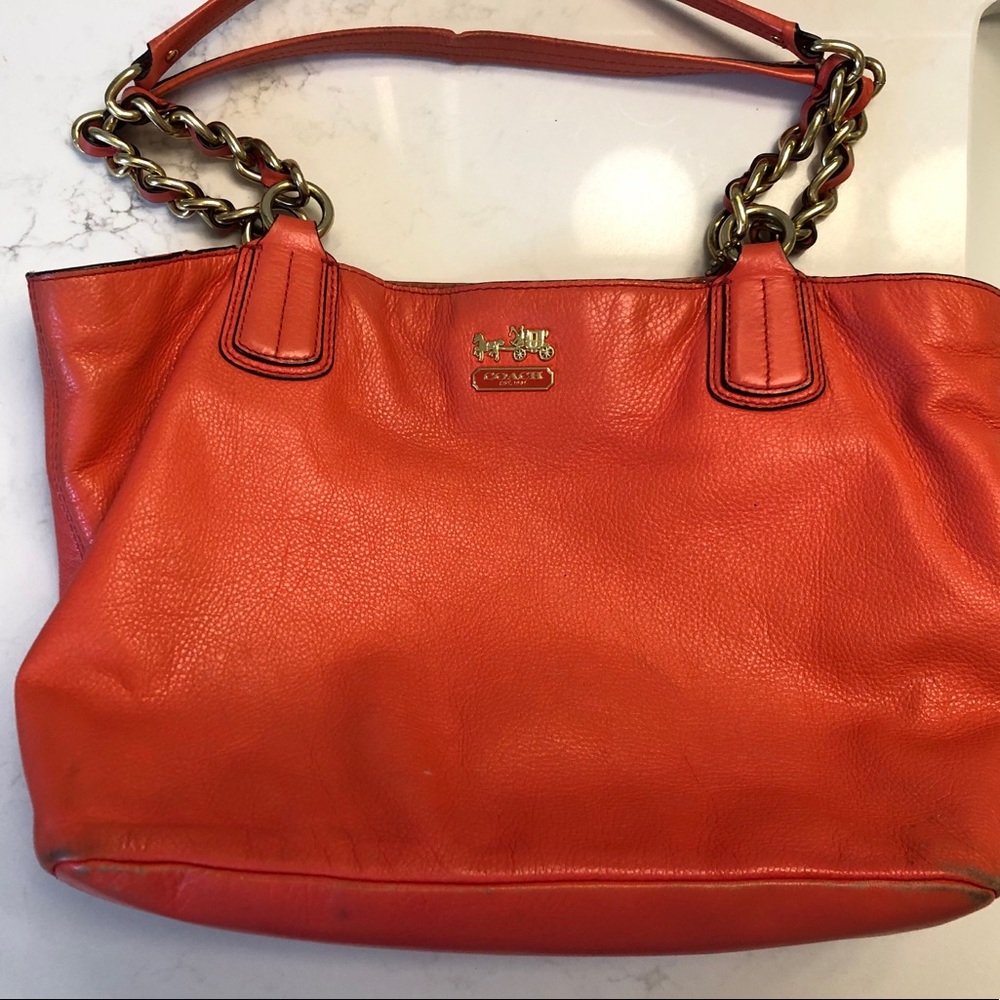 Bright Poppy Coach Shoulder Bag
